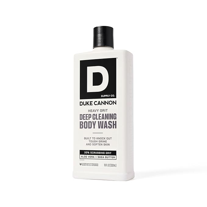 Duke Cannon Heavy Grit Body Wash - Deep Cleaning, 18oz | Industrial Strength Formula for Men, Refreshing Scent, Tough on Dirt & Sweat, Clean Skin & Invigorating Cleanse