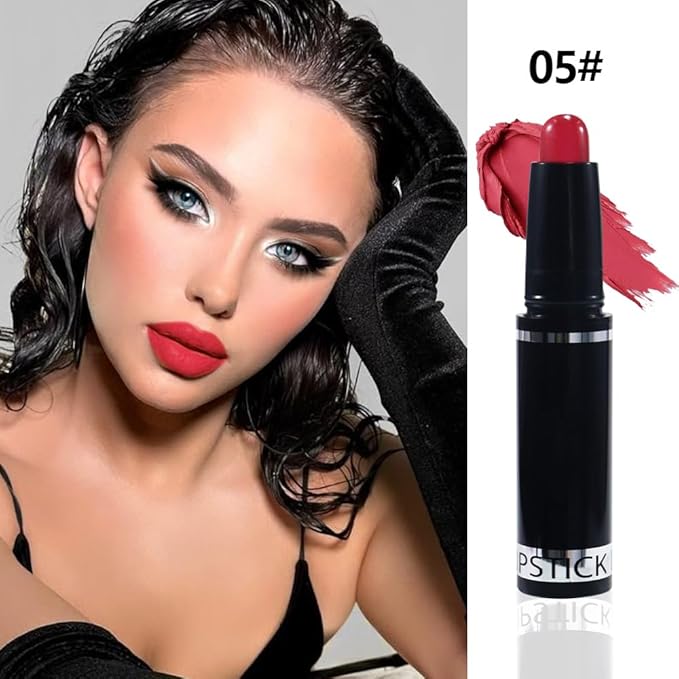 Red Matte Lipstick Crayon Pencil Set,Velvet Lip Stick for Women 24 Hour Long Lasting Waterproof Lip Liner,Magic Lipstick 24 Hours Original Lip Liner Makeup Stain Long Lasting Waterproof