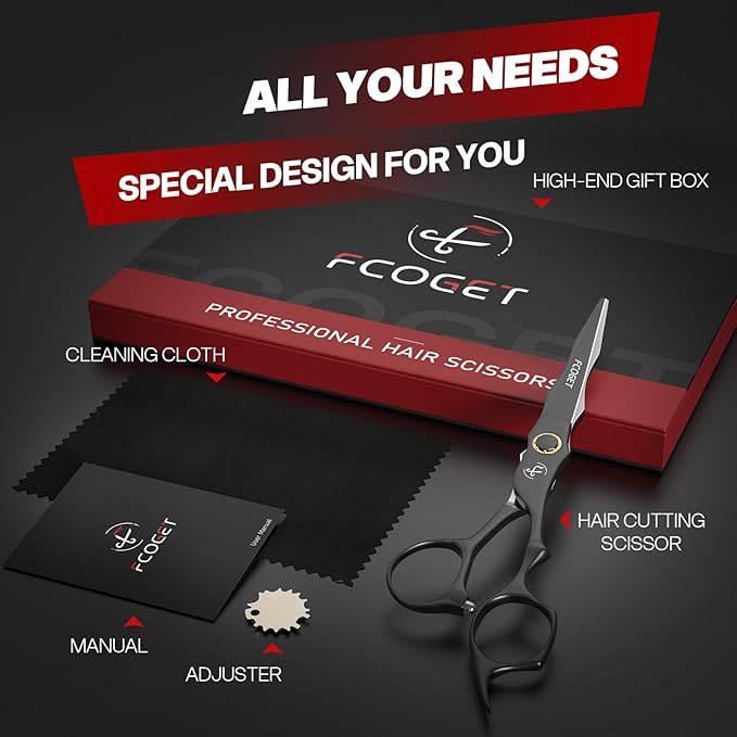 Professional Barber Hair Cutting Scissors Shears Right Hand - 6.8" HIGH-END Extremely Sharp Haircut Scissors Professional Hairdressing Shears 440C Stainless Steel for Salon Home Stylists