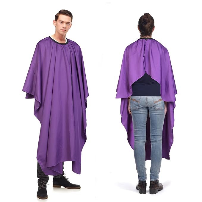 Barber Cape-Professional Salon Hair Cutting Cape,56x63 inches Large Hairdresser Cape for Haircut,Coloring,Makeup,Styling and More,(Purple)