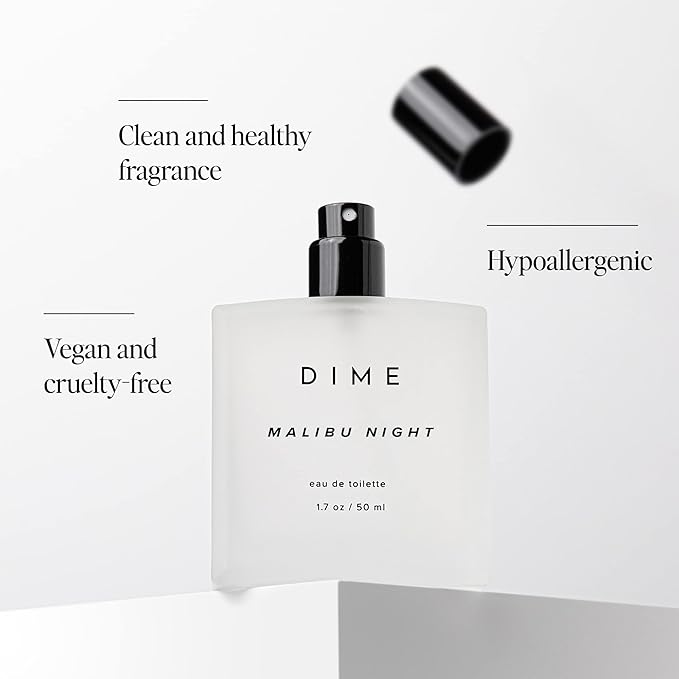 DIME Beauty Perfume Malibu Night, 1.7 oz / 50 ml - Light and Floral Musk Scent, Hypoallergenic, Clean Perfume, Eau de Toilette For Women