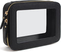Clear Makeup Bag, Travel Cosmetic Organizer Case Waterproof Skincare Toiletry Bag with Zipper Portable Make Up Pouch Compact Car Organizer Bag for Essentials (Large Black)