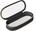 Clear Travel Makeup Brush Holder, Leather Makeup Brush Toiletry Bag, Portable Cosmetic Brush Case, Transparent Waterproof Makeup Brush Storage Bag, Black, Large