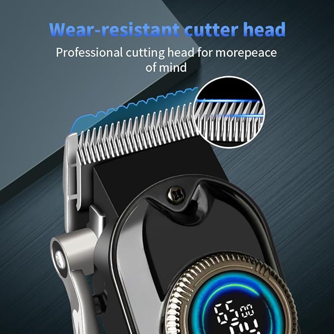 LQT® Hair Clippers for Men Professional, Body Hair Trimmer & Cordless Grooming Set with LED Display Zero Gap Clippers,Fade Haircut Kit, Electric Hair Cut Machines- Ideal Gifts for Men (Gold)