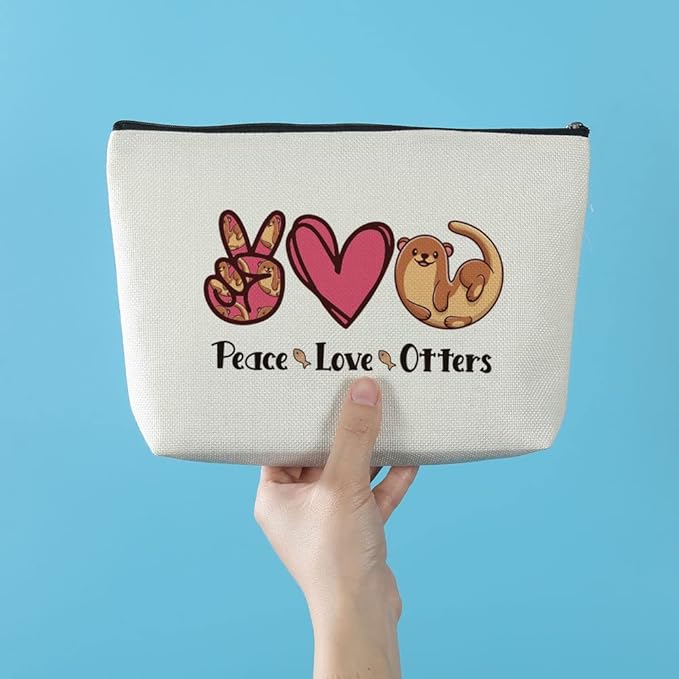 Azteoiz Otter Gifts Stuff Makeup Bag Otter Animal Lovers Gifts for Women, Graduation Friendship Birthday Gift for Girls Friends Daughter Sister Cosmetic Bag Zipper Pouch