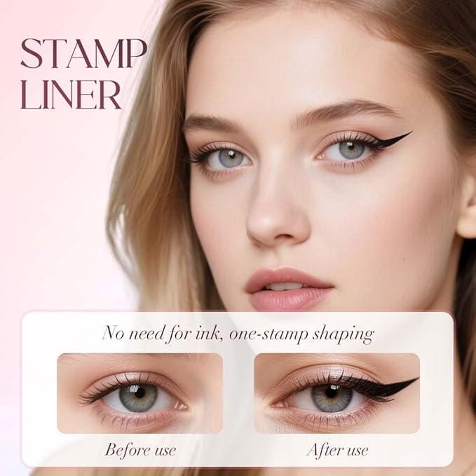 Gel Eyeliner Pencil Set, 2026 New Foldable Eyeliner Stamp for Perfect Wings, Waterproof Eyeliners Tool, Smudge Proof Eyeliners Pen for Beginners (1pcs Black)