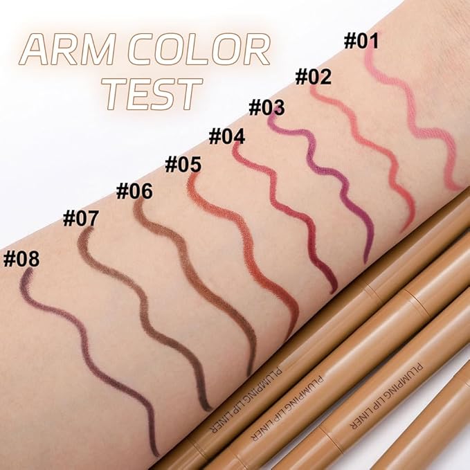 Salmon Pink Matte Lip Liner Pencil, Plump Lip Liners Long-Lasting Creamy Formula, With Silicone Smudger for Define Contours & Sculpting Lip, Waterproof Non-Staining Crayon Lip Liner 01#
