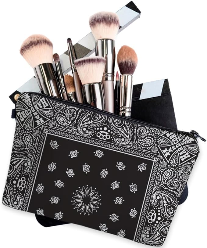 Small Makeup Bag Cosmetic Bag for Women, Pretty Design Organizer Case with Zipper Closure, Lightweight and Water-Resistant Make Up Bag - 8.65"x 5.35" x 7.08"（Mandala Flowers）