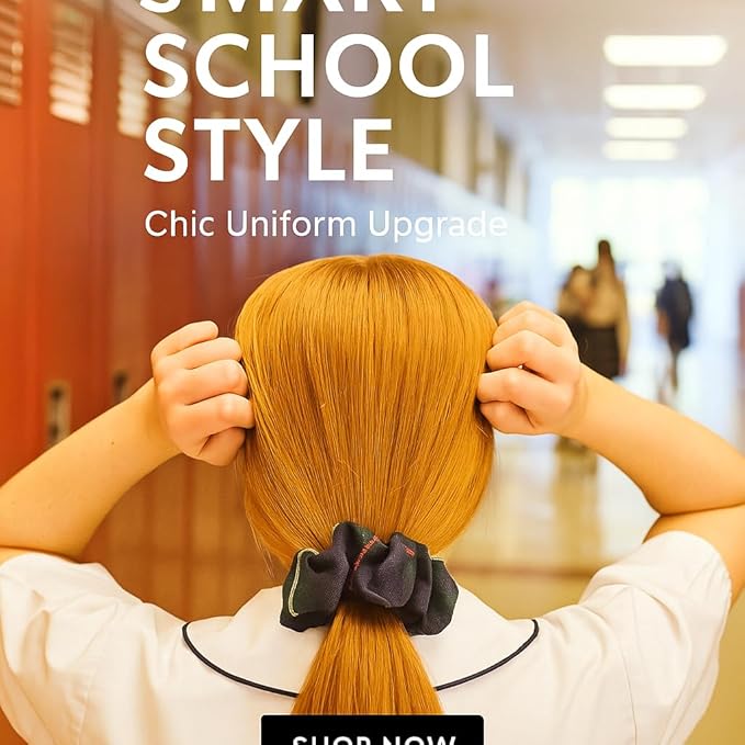 Plaid scrunchie, ClassExceed school uniform plaid, Back to school, handmade school uniform hair accessories (Green Navy Yellow red Plaid55)