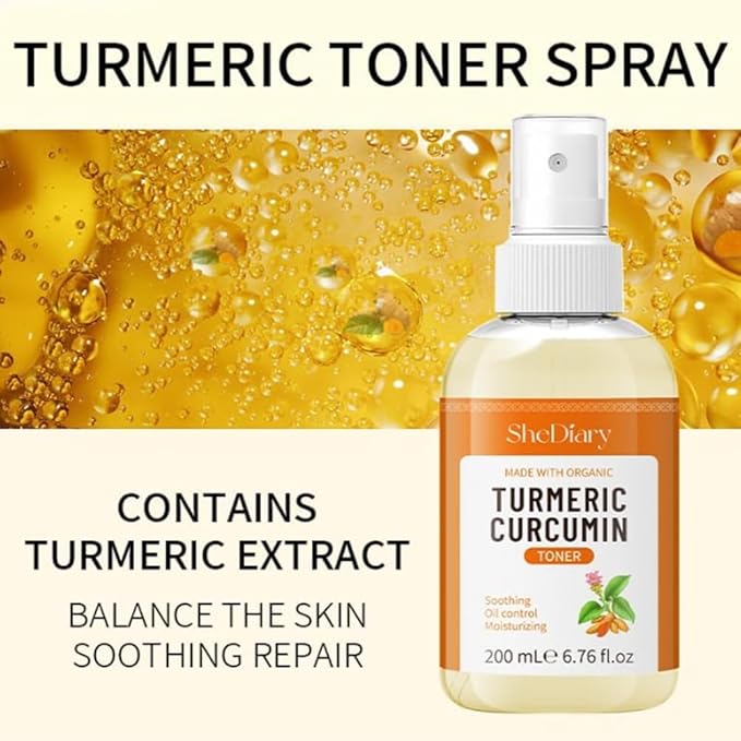 Turmeric Toner Spray Calming Hydrating Soothing Oil Control Moisturizing Face Mist (1)