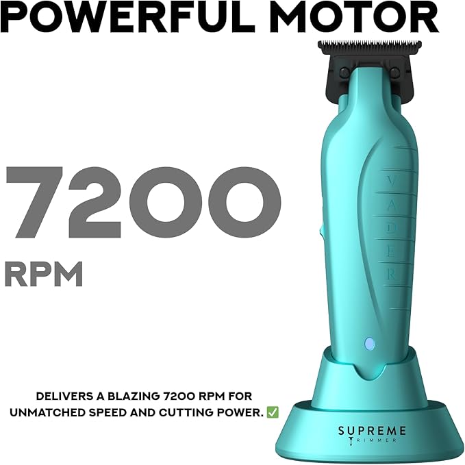Supreme Trimmer Vader ST3778 – Professional Cordless Barber Liner | 210 Min Runtime, 7000 RPM Motor, Zero Gap DLC T-Blade, USB-C Fast Charging | Beard, Hair & Body