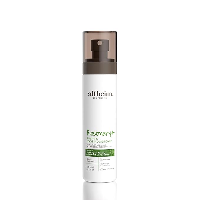 ALFHEIM Rosemary+ Purifying Leave-In Mist – Lightweight Conditioning & Refreshing Spray for Oily & Fine Hair with Rosemary, Peppermint & Jojoba Oils – Detangles, Smooths & Revives – 5.4 oz / 160 ml