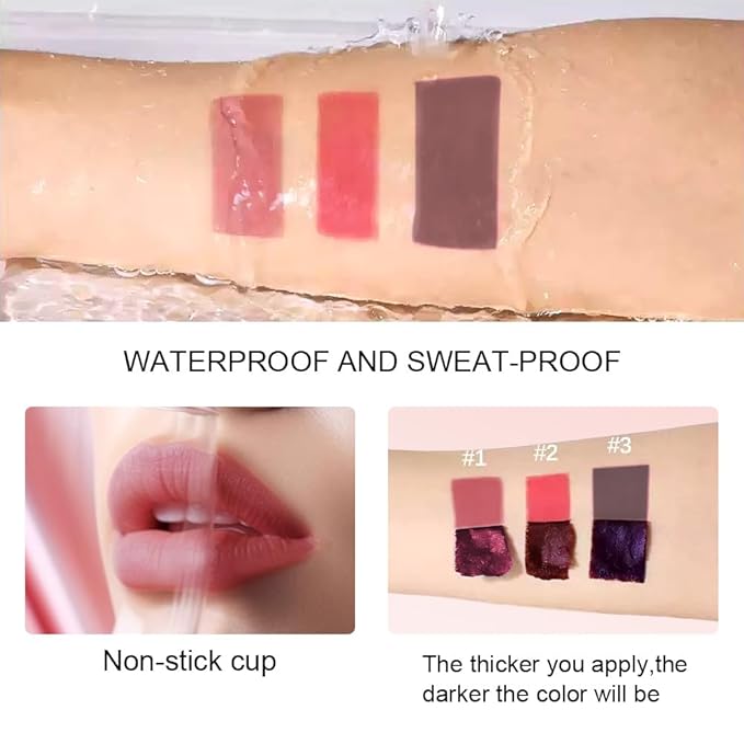 Peel Off Lip Tint Matte Long-Lasting Lip Liner Tattoo Waterproof Temperature Color Sense Lip Stain Smudge Proof Transfer Proof Highly Pigmented Gift for Girl(01 Strawverry Kiss)