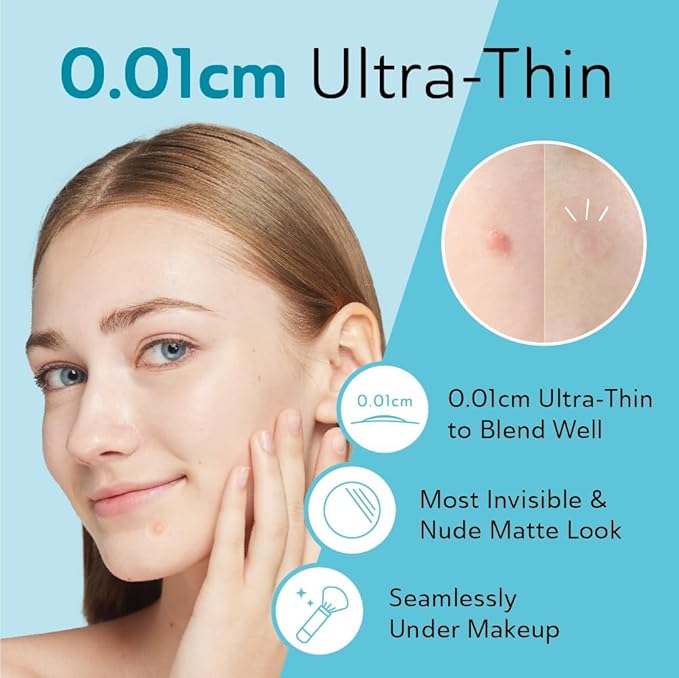 DERMA ANGEL Ultra Invisible Acne Patches for Cystic Acne Treatment Pimple Patches for Cystic Acne Blemish Patches Hydrocolloid Patches - Day & Night Use - UPGRADED (Acne Specialist 48 Count 3 Sizes)