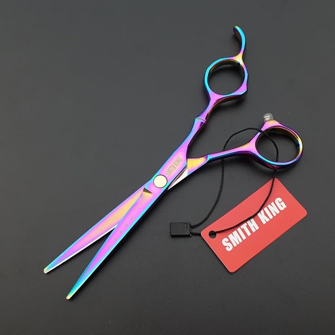6.0 Inches Professional hair cutting thinning scissors set with razor (Rainbow)
