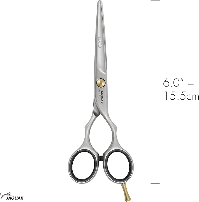 Jaguar Hairdressing Shears Pre Style Ergo 6.0 Inch Professional Stainless Steel Hair Cutting & Trimming Scissors for Salon Stylists and Barbers, Satin Finish Look, Classic Design, Made in Germany