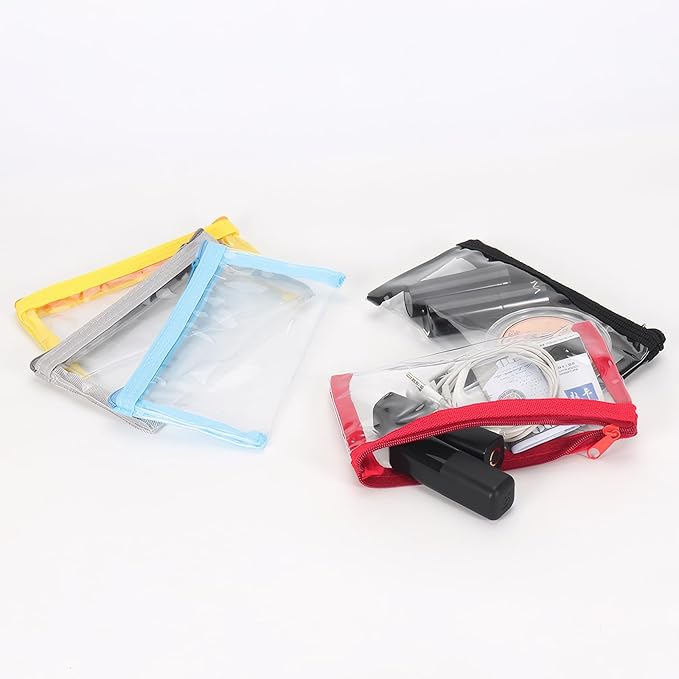 5 Pcs Small Clear Makeup Bag,Mini Clear Makeup Pouch Plastic Zipper For Purse Small Waterproof Pouch Storage For Cosmetics Jewelry And Essentials 5 Colors 6.3x3.5in