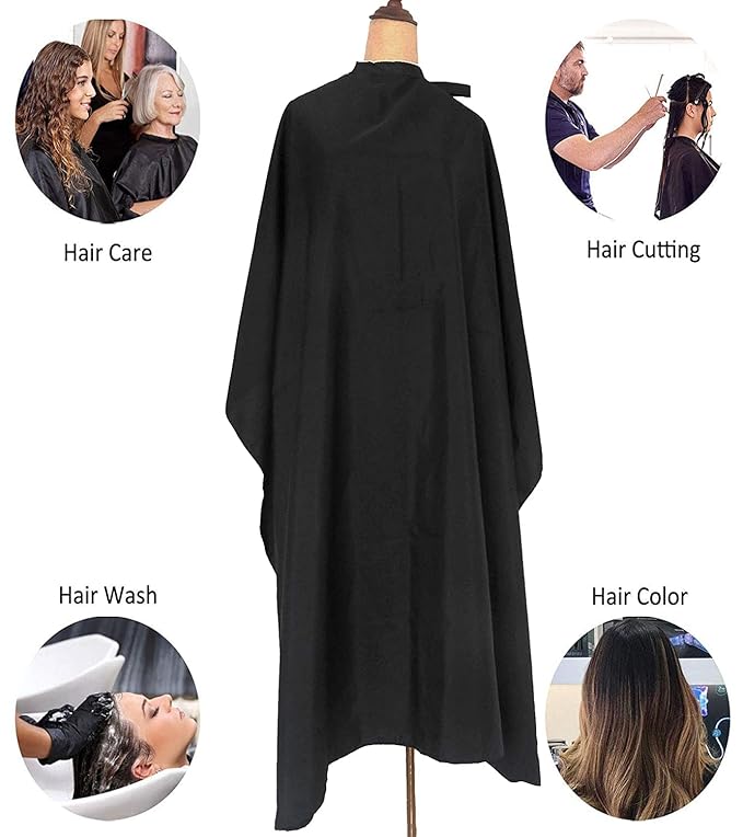 Haircut Cape Black Hair Cutting Salon Barber Capes Waterproof hairdressing for Clients Men Adults (10PCS*Barber Cape)