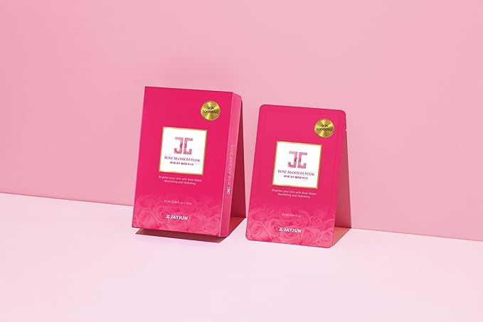 JAYJUN Rose Blossom Mask (10 Sheets) – Rose Water, Betaine & Allantoin for Soothing Hydration Skin 0.84 fl. oz.