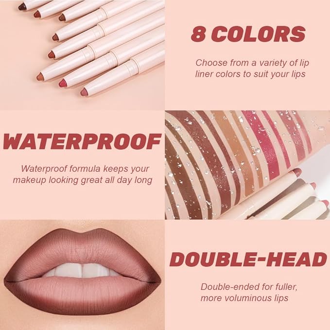 SUAKE Plump Matt Lipstick Lipliner Pencil Pack,Waterproof Crayon with Silicone Smudger for Define Contours & Sculpting Lip, Longwear Moisture Smooth Creamy Formula for Lip Makeup (04# Lunge)