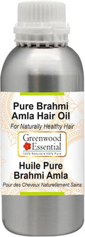 Greenwood Essential Pure Brahmi Amla (Emblica officinalis) Hair Oil Premium Therapeutic Grade for Hair, Skin & Aromatherapy 630ml (21.30 oz)