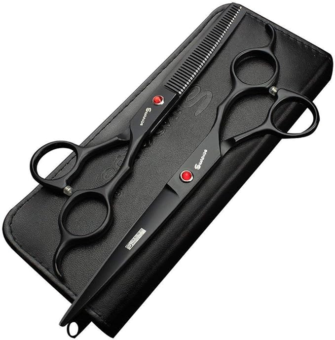 SHARONDS 7.0 Inch Stainless Steel Professional Barber Scissors Hair Thinning Scissors Hairdresser or Home Hairdresser Variant/Hybrid Scissors (scissors set)