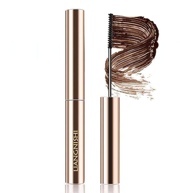 Ultra-Slim Brush Tubing Mascara for Mature Lashes – Waterproof Volume + Length for Fine Short Lower Lashes, Hypoallergenic Smudge-Proof Formula, Older Women Sensitive Eyes Friendly (Brown)