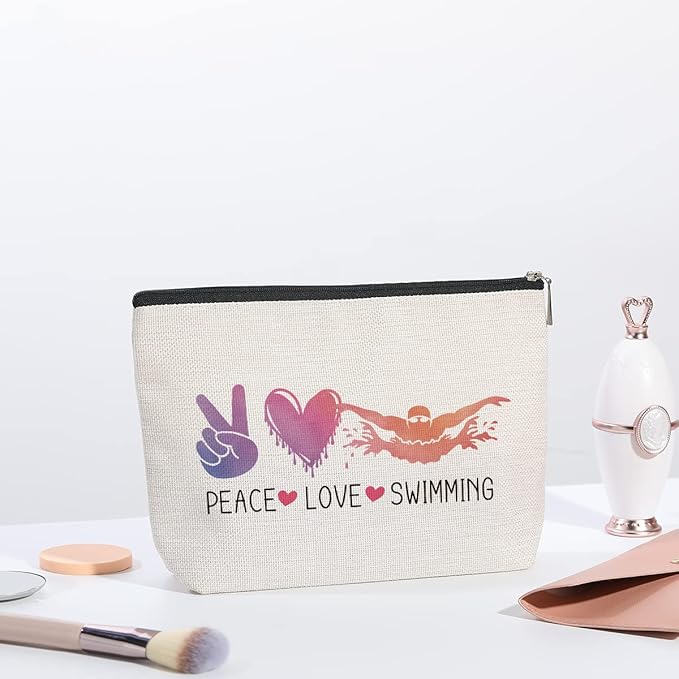 KDXPBZ Swimming Bag - Funny Swim Gifts for Team, Coach & Teacher - Makeup Bag for Women Swimmers