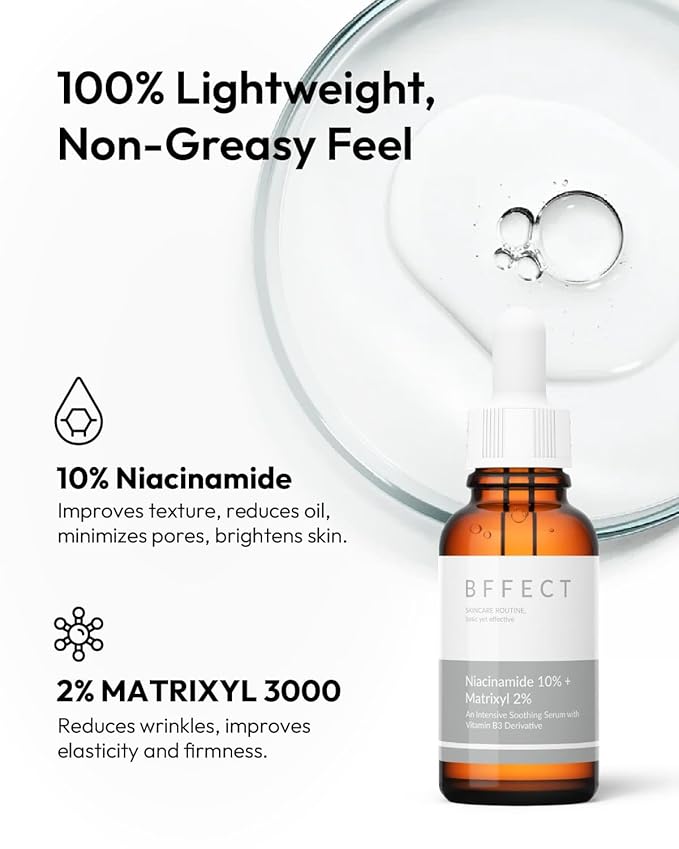 Niacinamide 10% + Matrixyl 3000 2% Serum - Strengthen & Repair Skin Barrier - For Sensitive & Oily Skin - 1 Fl Oz