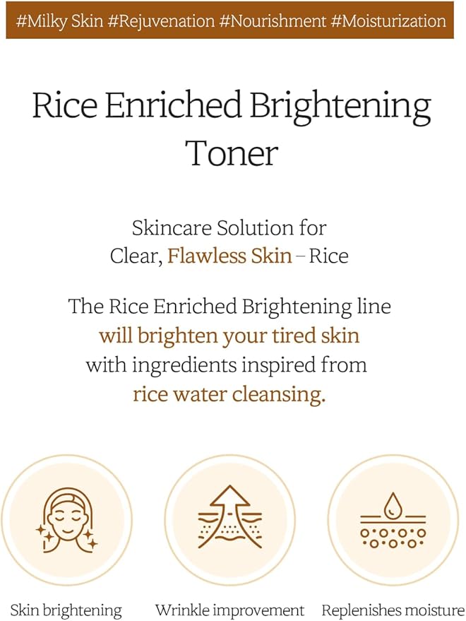 Deoproce Rice Enriched Toner – Korean Skin Care with Rice Bran Water and 8-Grain Complex 200ml