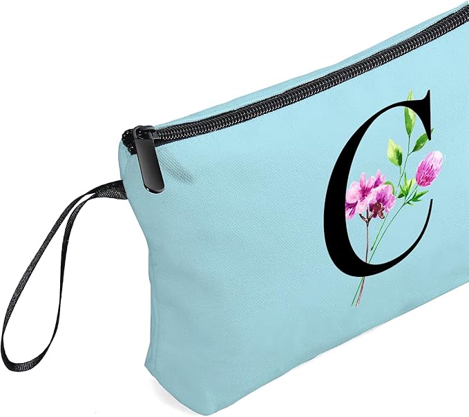 Birthday Thank You Appreciation Monogrammed Gifts for Mom Aunt Teacher Sister Friend Coworkers Bride Bridesmaid Makeup Cosmetic Bag with Mirror Mothers Day Christmas Graduation C