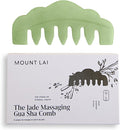 Mount Lai Hand-Carved Natural Jade Gua Sha Scalp Comb – Scalp Massager & Scraping Guasha Tool for Relaxation, Blood Circulation & Cooling