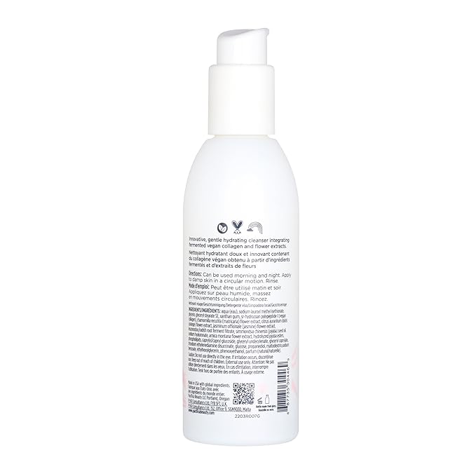 Pacifica Vegan Collagen Cream Gel Facial Cleanser - Daily Foaming Face Wash & Makeup Remover, Hydrating Anti-Aging Face Wash for Dry & Sensitive Skin, 4.7oz