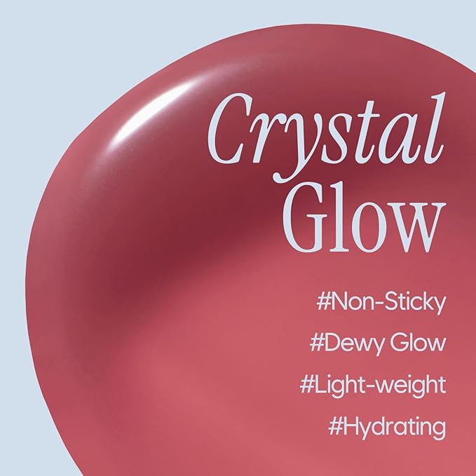 Crystal Dewy Lip Gloss | Lightweight & Non-Sticky | High-Shine & Long-Lasting | Hydrating Korean Lip Care Gloss | 0.17 oz. (01 PINK DOLPHIN)