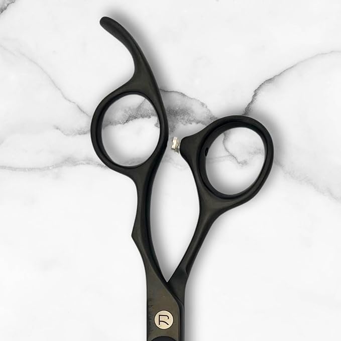 Scissors for Haircutting Professionals - Matte Black Finish - Long Lasting, Sharp Edge for Easy Hair Cuts - 440C Stainless Steel (6.0 Inches)