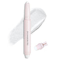 Pearl White Eyeshadow Stick, Shimmer Cream Eyeshadow Long-Lasting Eye Brightener Stick High Pigmented Glitter Highlighter Makeup Pencil Crayon with Blending Brush & Built-in Sharpener