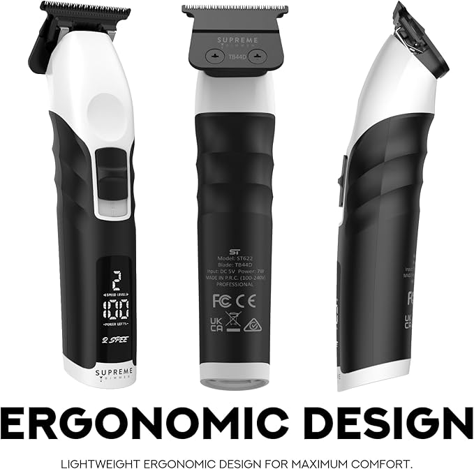Supreme Trimmer 2Spee ST622 – Cordless Beard & Hair Trimmer for Men | 2-Speed Motor, 180 Min Runtime, Zero-Gap Adjustable Blade, Digital Display, Removable Blade Design