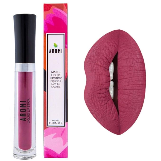 Aromi Marsala Matte Liquid Lipstick | Rosy Burgundy, Pink Maroon Lip Color, Long-lasting, Vegan, Cruelty-free, Waterproof, Handmade (Sweet Marsala)
