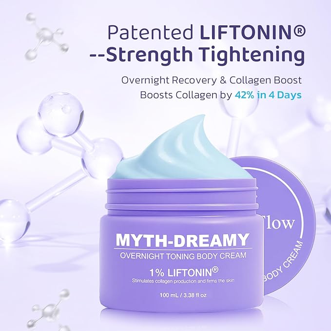 MYTH-Dreamy Overnight Toning Whip Firming Cellulite Cream, Skin Firming and Tightening Lotion While You Sleep - Helps Tighten Loose Skin & Cellulite on Belly, Booty, Arms & Thighs, with Gua Sha Tool