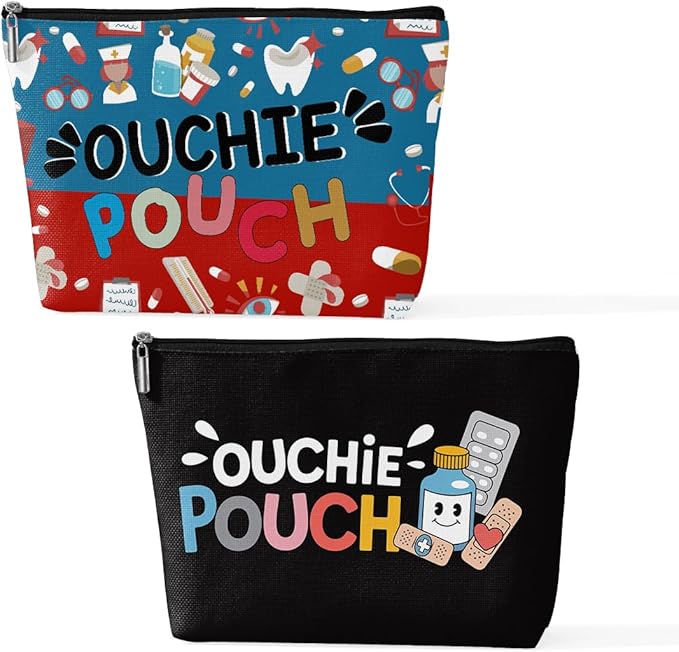 2 Pcs Medicine Makeup Bag, Large Capacity Travel Makeup Case Cosmetic Bags for Women, Portable Pouch Purse Travel Essentials Toiletries Accessories, Christmas Birthday Gifts for Women-3