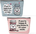 2 Pcs Medicine Makeup Bag, Large Capacity Travel Makeup Case Cosmetic Bags for Women, Portable Pouch Purse Travel Essentials Toiletries Accessories, Christmas Birthday Gifts for Women-2