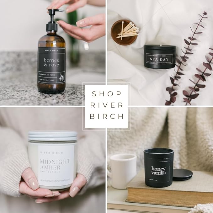 River Birch Mahogany Woods Scented Linen and Room Spray | Home Fragrance | 4 oz Glass Amber Bottle | Luxury Signature Scent | Handmade in Texas