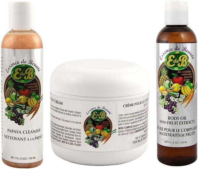 generic Essence de Beaute Collagen & Vitamin E Face & Body Cream + Body Oil + Papaya Cleanser