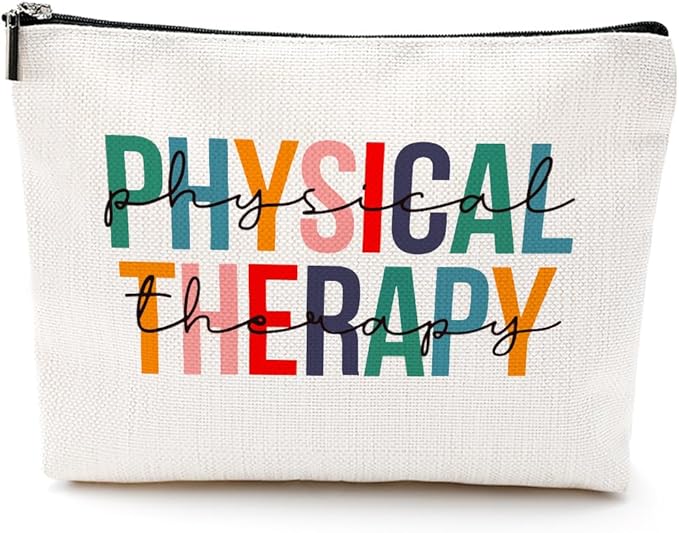 Physical Therapy Gifts Physical Therapist Gifts Makeup Bag Occupational Therapy Gifts Inspirational Cosmetic Bag for Women Her Physiotherapist PT Assistant Birthday Christmas Appreciation Gifts