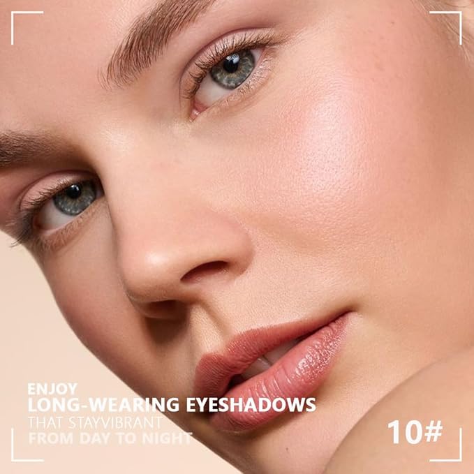 evpct Nude Eyeshadow Quad Palette, Light Nude Pink Beige Ivory Champagne Shimmer Matte Waterproof High Pigment Primer Mini Eye Shadow Palette Makeup for older Women, Smudge Proof Vegan, Bright Nudes