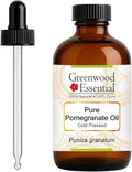 Greenwood Essential Pure Pomegranate Oil (Punica granatum) with Glass Dropper Cold Pressed 120ml (4 oz)
