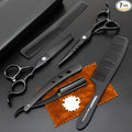 Professional Black Hair Cutting Scissors Sets Stainless Steel Barber Hairdressing Scissors Salon Multifunctional Thinning Scissors Straight Shears Tools for Mother Father Friends' Christmas Gift