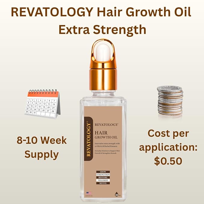 REVATOLOGY Hair Growth Oil for Adults (Made in USA) pre-rinse Formula with 30 Oils and Herbal extracts Reduces Hair Fall, Boosts Regrowth & Strengthens Roots | Cruelty & Chemical Free