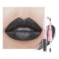 Kaely 2-in-1 Black Coal Metallic Lipstick and Lip Liner, Shimmer Liquid Metallic Lipsticks for Women, Glitter Lip Gloss Stain Long Lasting Waterproof Smudge Proof 24 Hour, Vegan Makeup, 17