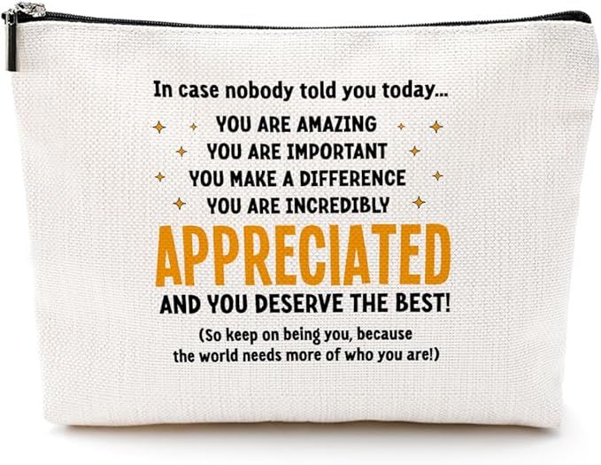 Inspirational Makeup Bag Employee Appreciation Gifts Thank You Gifts Cosmetic Bag Zipper Pouch Cheer Up Encouragement Gifts for Women Coworkers Boss Lady Manager Friend Christmas Birthday Gifts